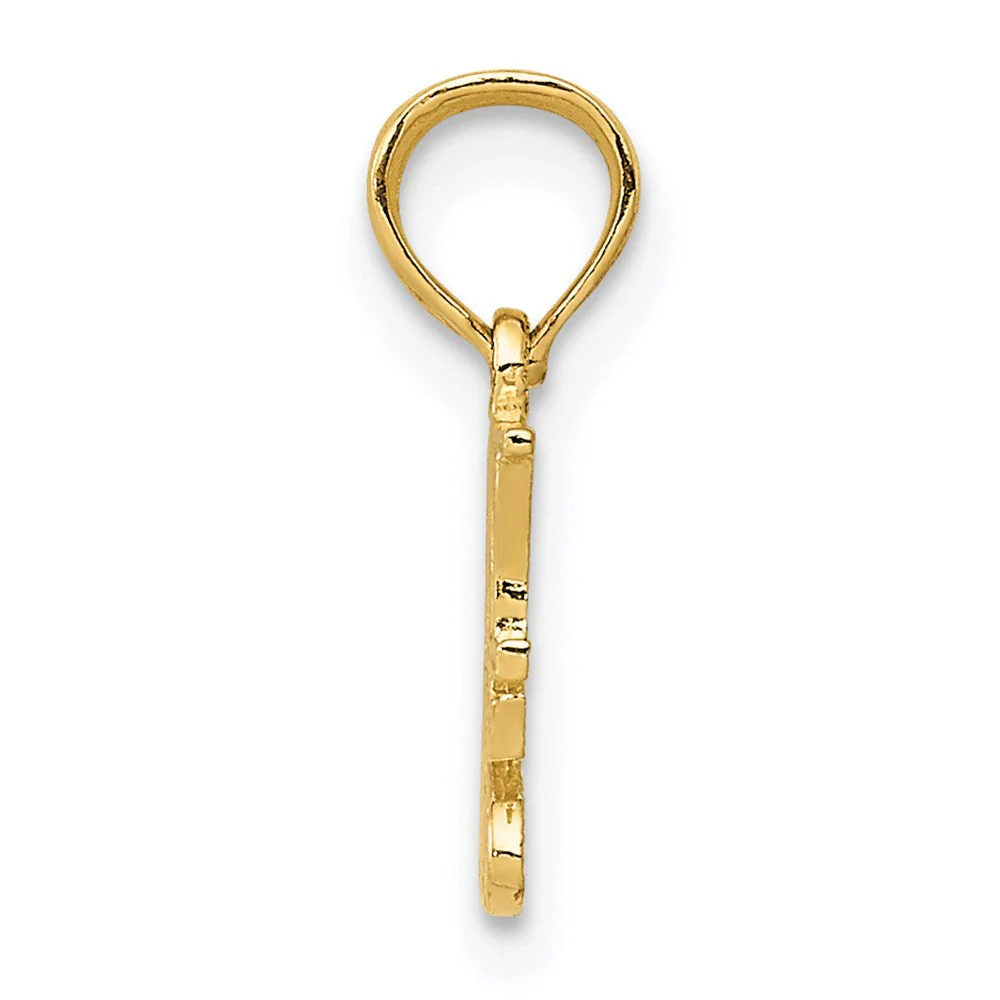 14k Yellow Gold I Heart My Dogs Polished Pendant - Image 2