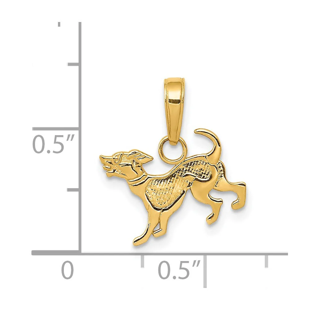 14k Yellow Gold Small Playing Dog Pendant - Image 4