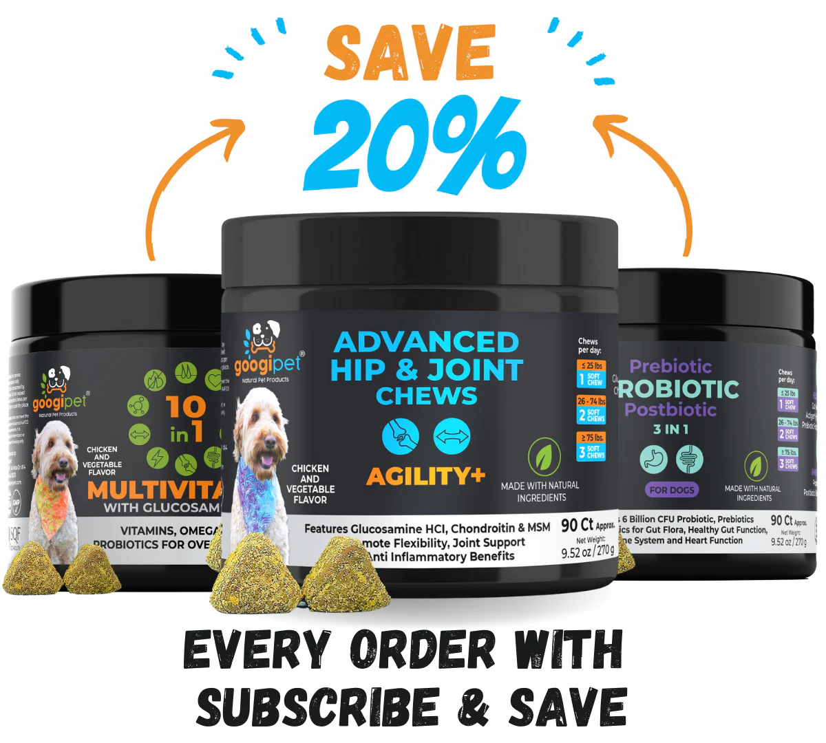 Googipet Agility+ Advanced Hip and Joint Chews for Dogs - Image 7