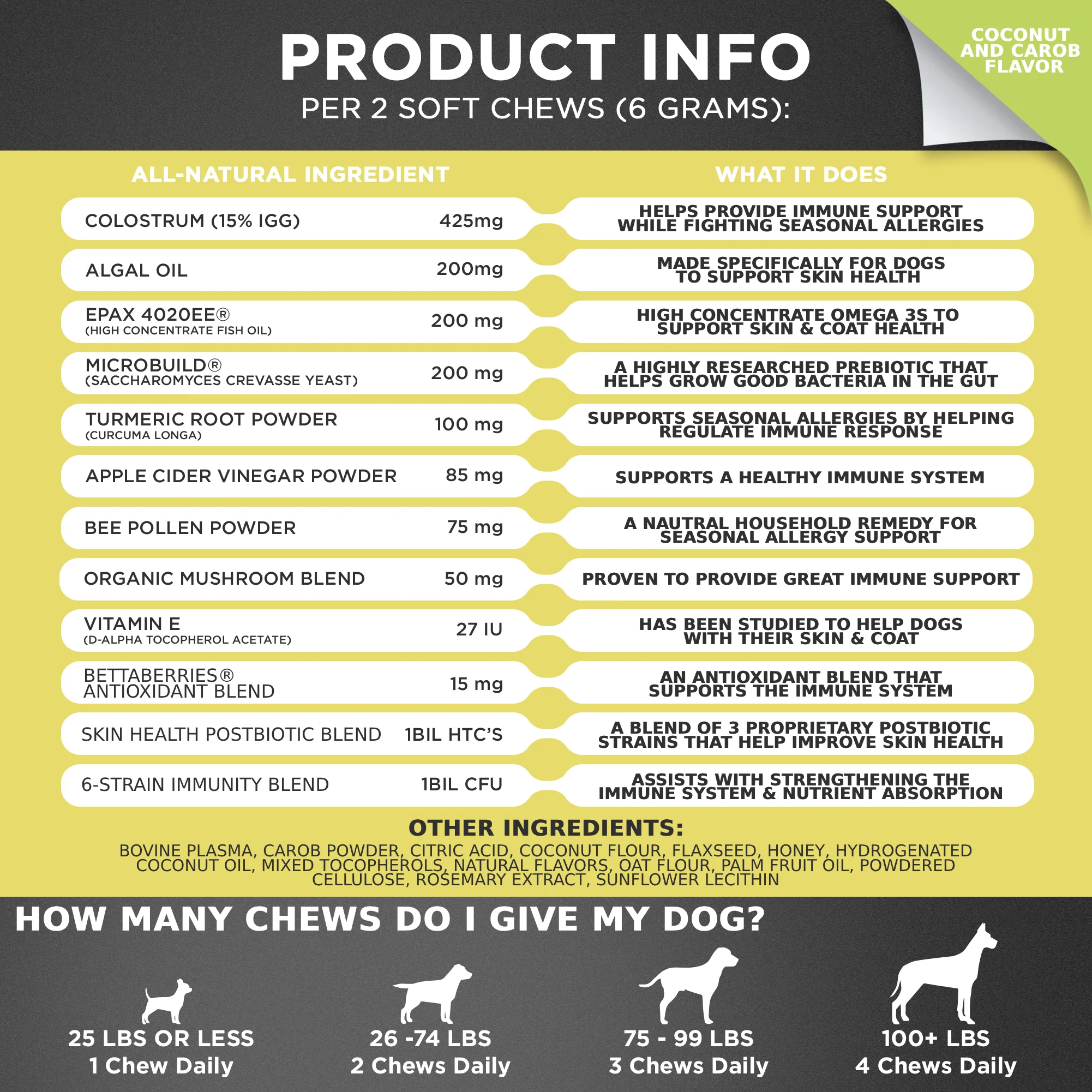 Googipet Allergy & Immune Support Chews for Dogs (Coconut & Carob Flavor) - Image 5