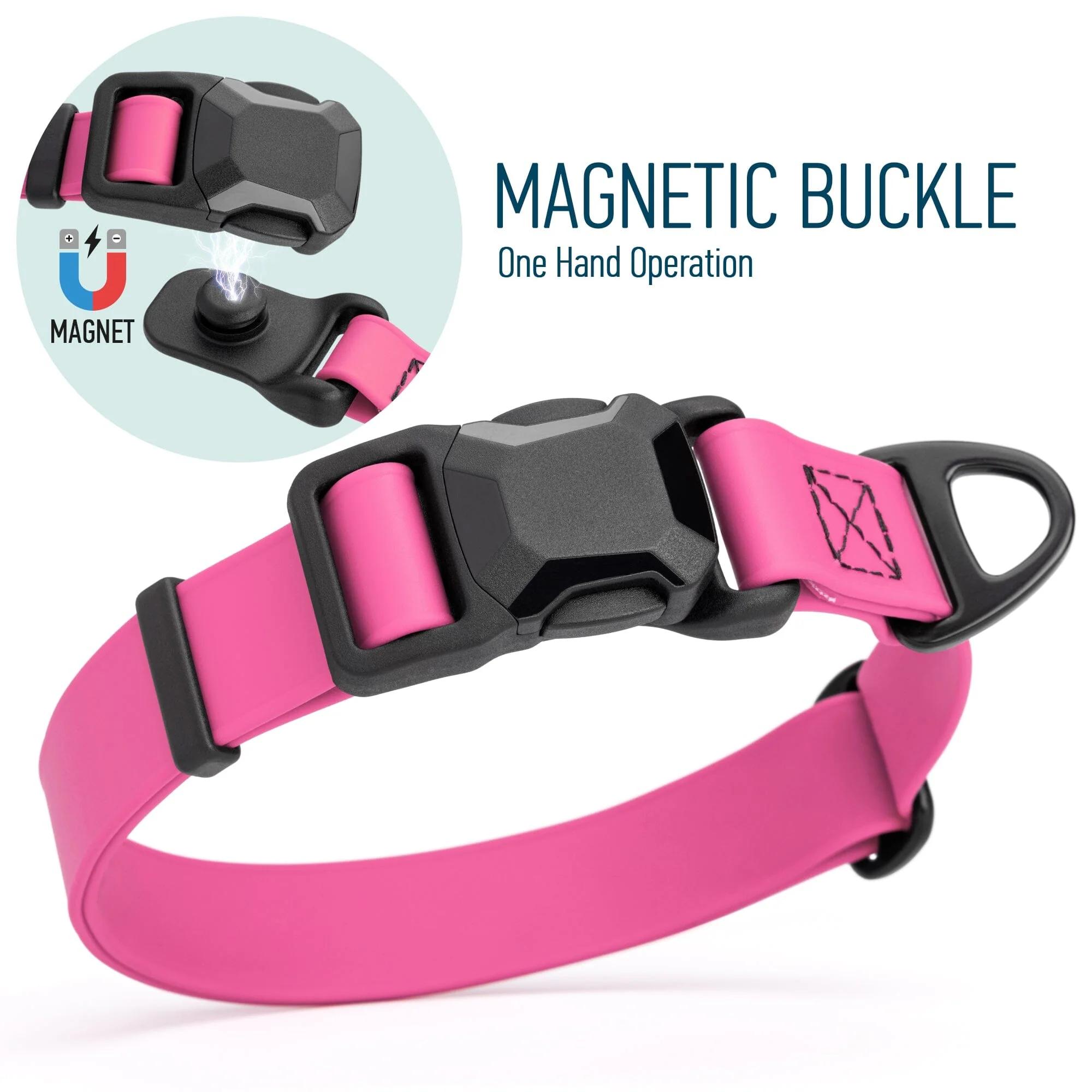 Biothane Waterproof Dog Collar with Magnetic Quick Release Buckle - Image 55