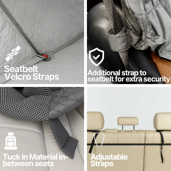 Formosa Covers Car Seat Luxury Bench Cover For Dogs and Pets Grey - Image 4
