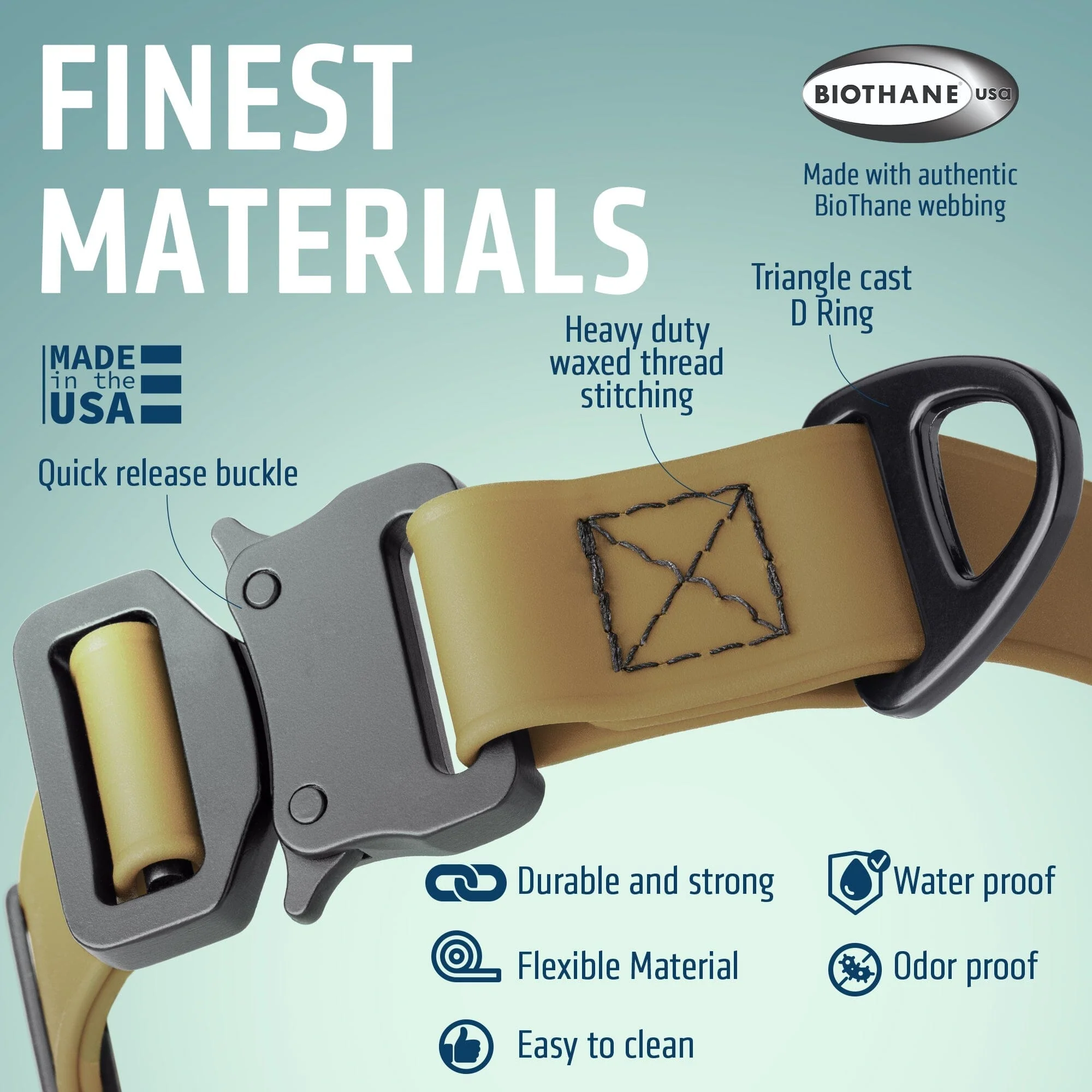 Dogline BioThane Dog Collar with Stab-Lock Quick Release Buckle - Image 5