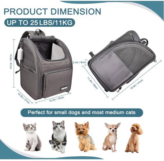 Jespet Pet Backpack for Dogs and Cats - Image 3