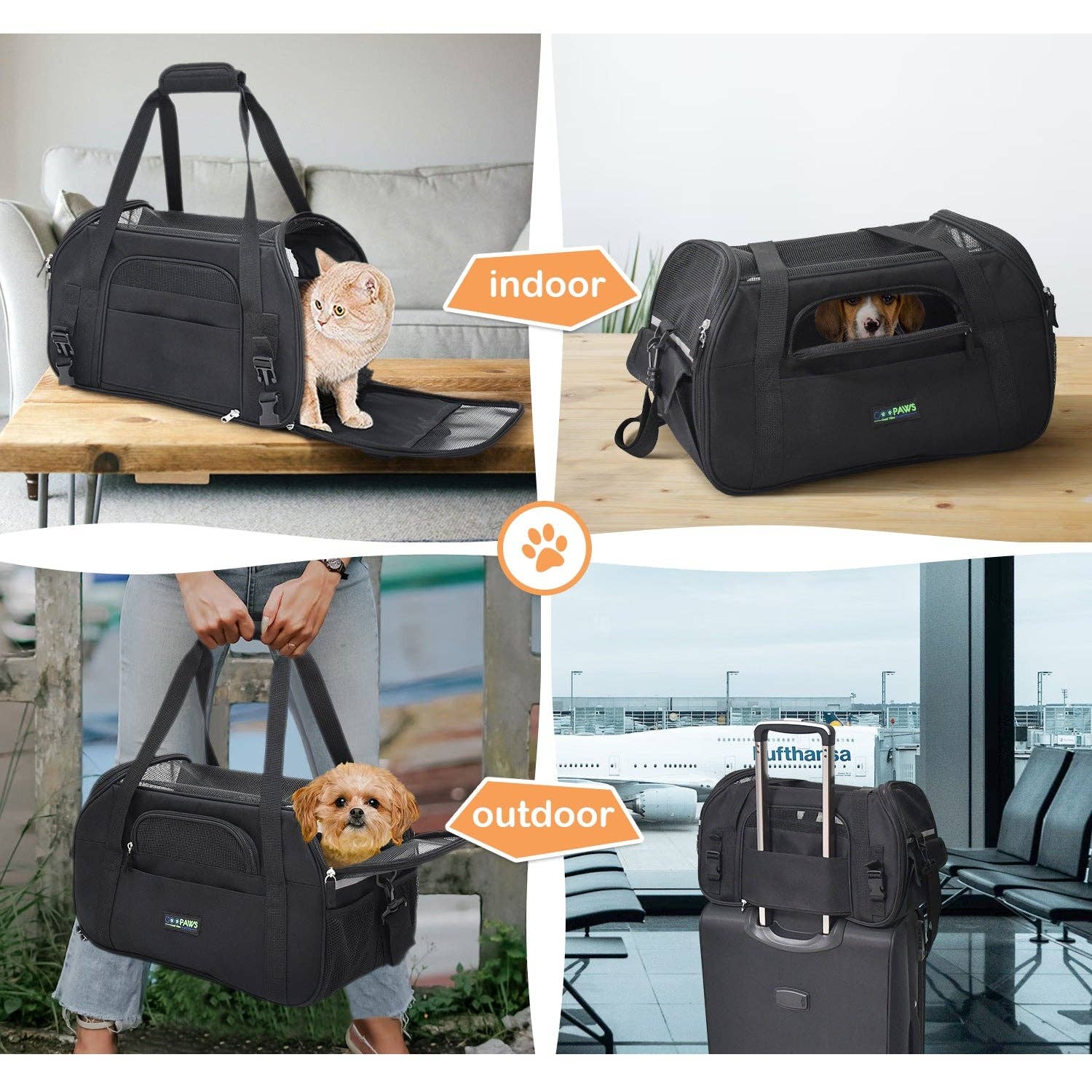 Jespet Paws Soft Sided Small Dog Carrier Comfort for Travel - Image 7