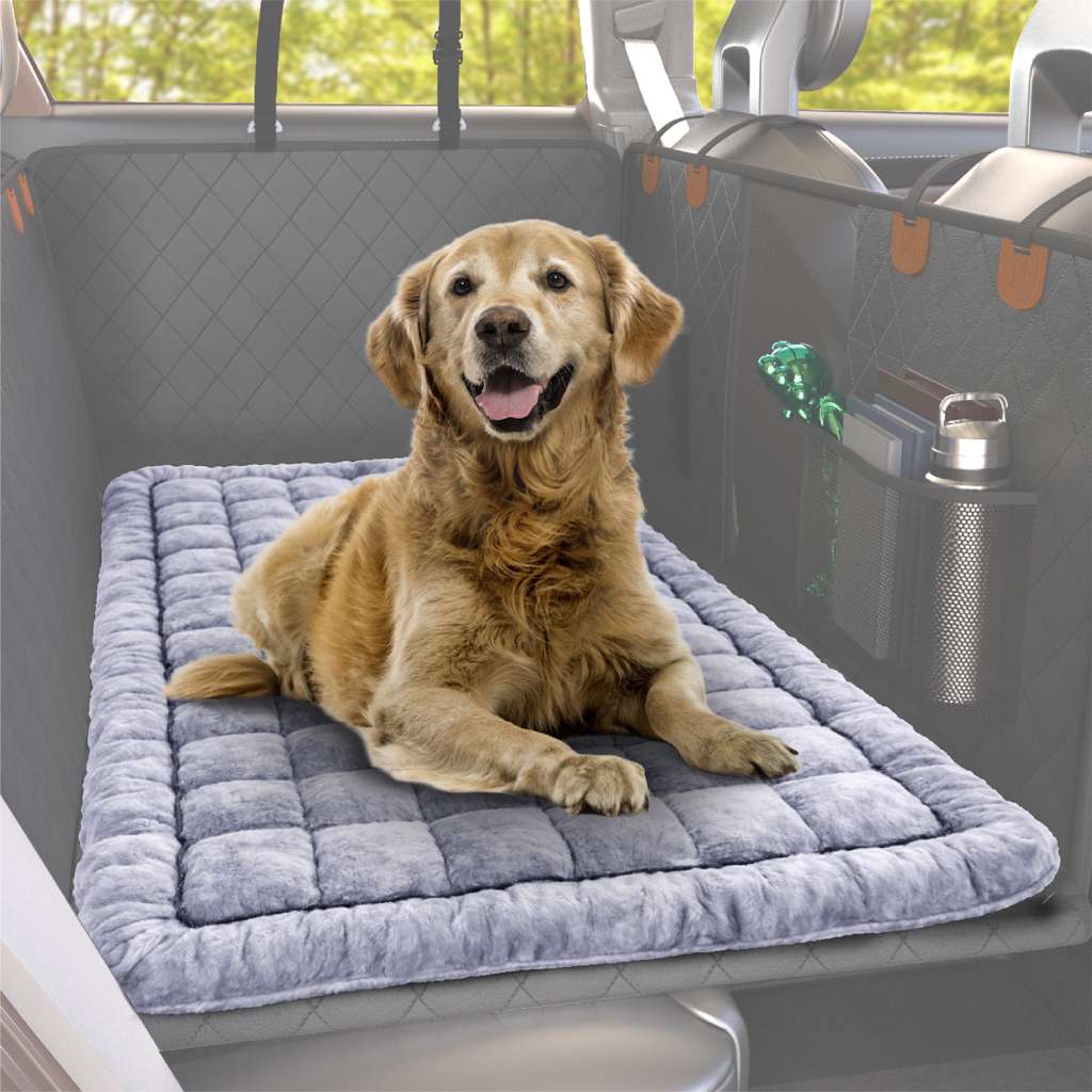Katziela Backseat Pet Bed Mat – 1.5” Thick Plush Dog Bed Topper for Car Seat Covers - Image 2