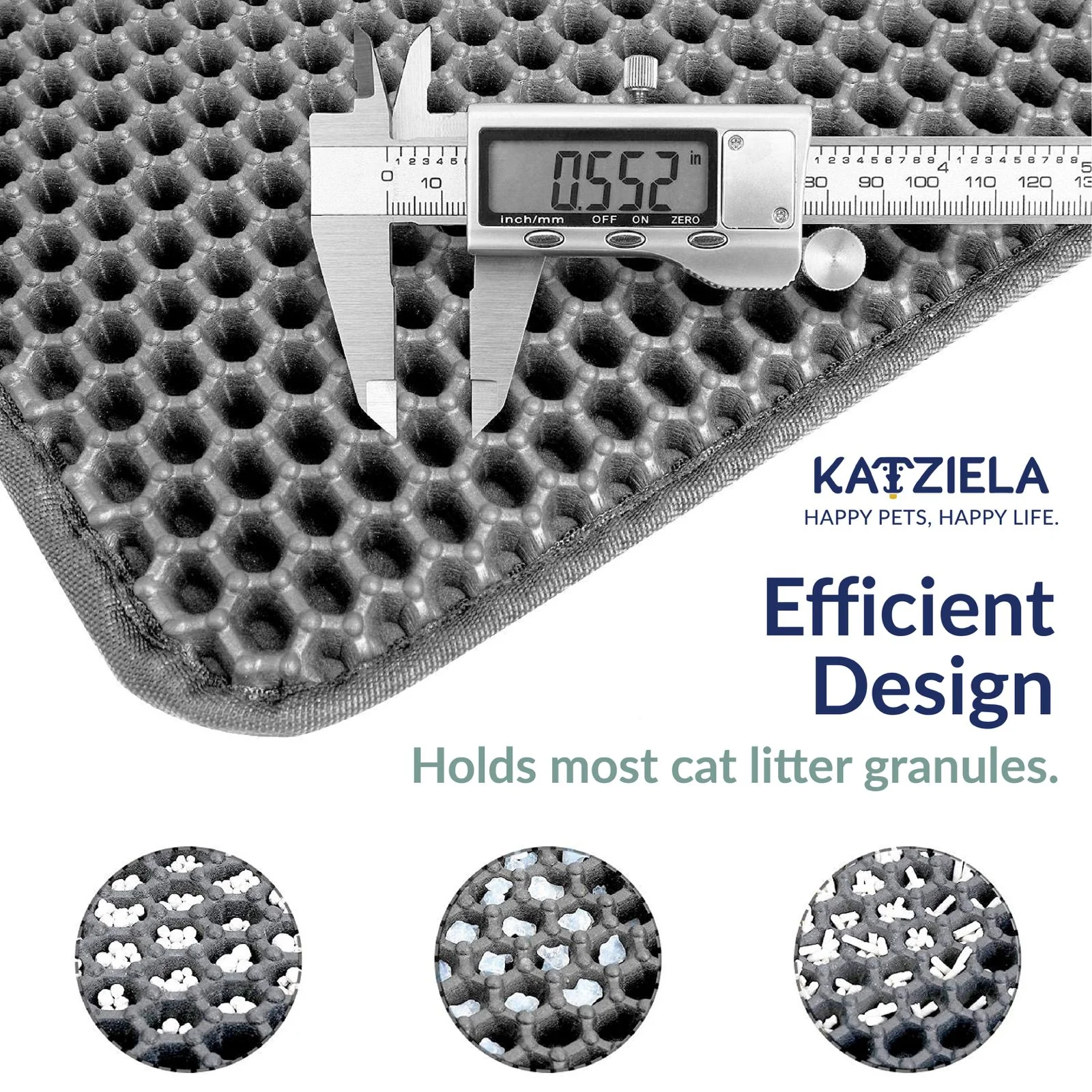 Katziela MeowLitter Cat Litter Mat, Grey - Image 6
