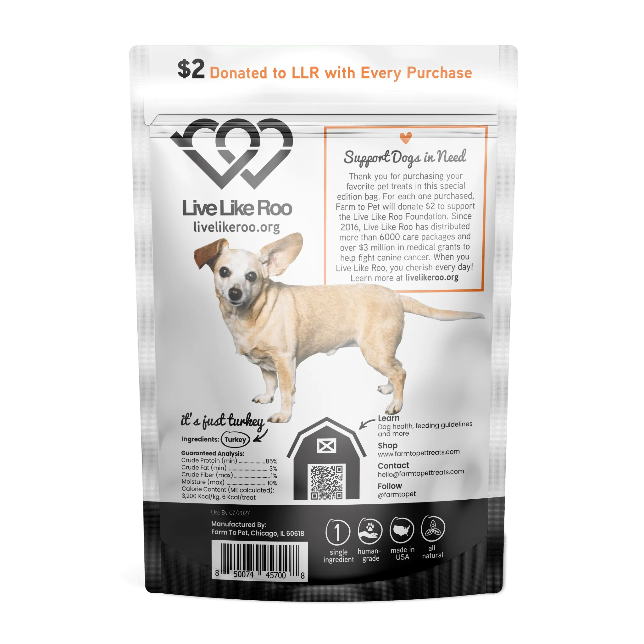 Live Like Roo Turkey Chips for Dogs | Dog Treats That Give Back - Image 2