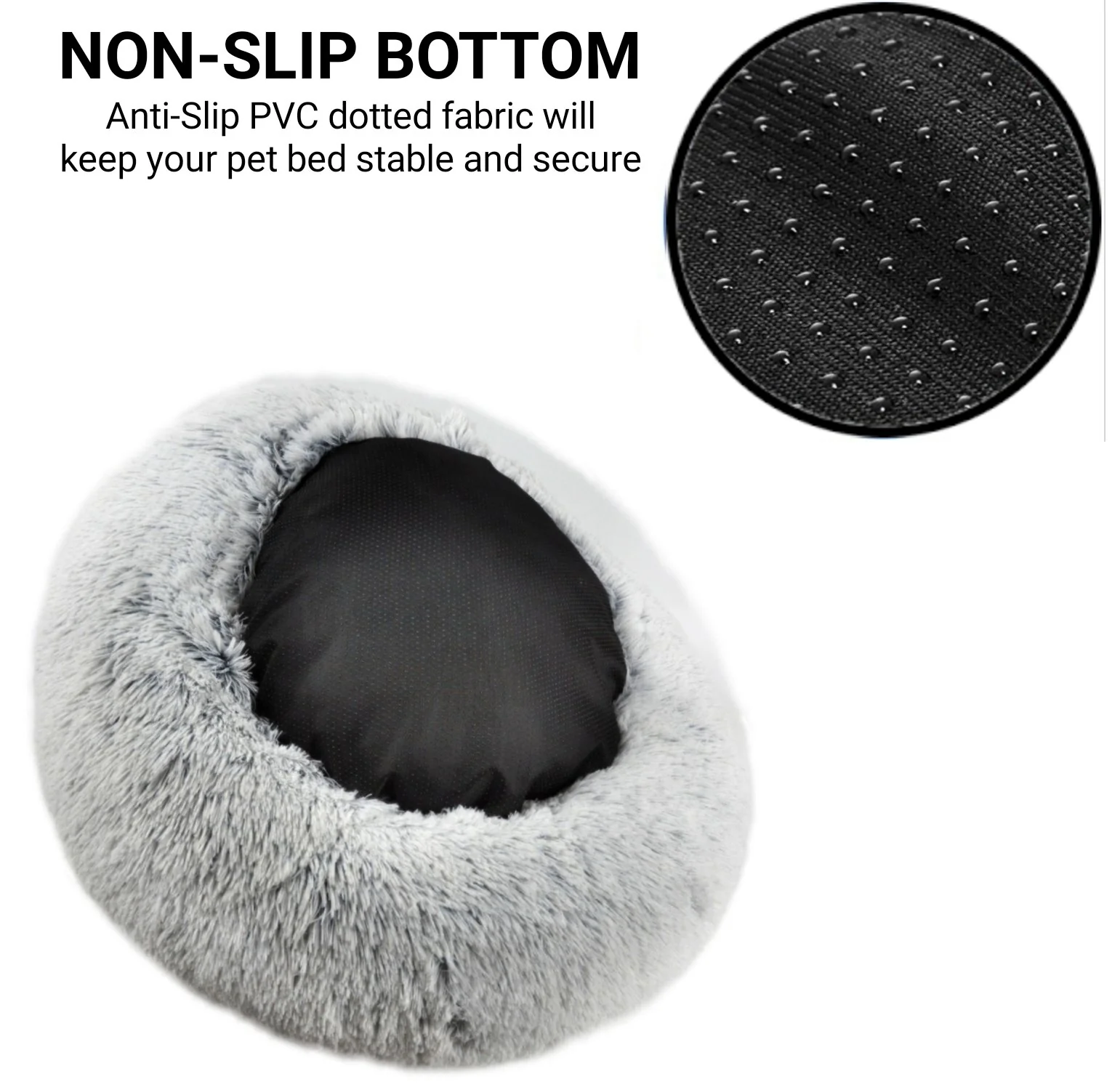 Mr. Peanut's 28" OrthoPlush® Pet Bed - Snowflake White Two Tone - Image 7