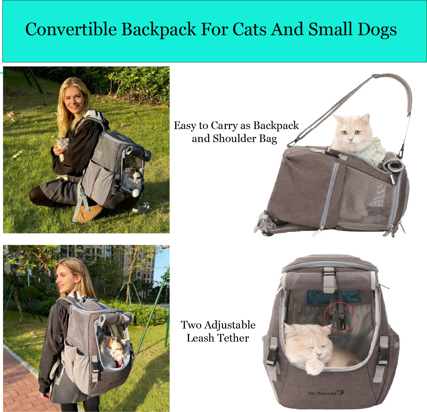 Mr. Peanut’s Big Sur Airline Compliant Convertible Pet Carrier - Backpack - Image 8