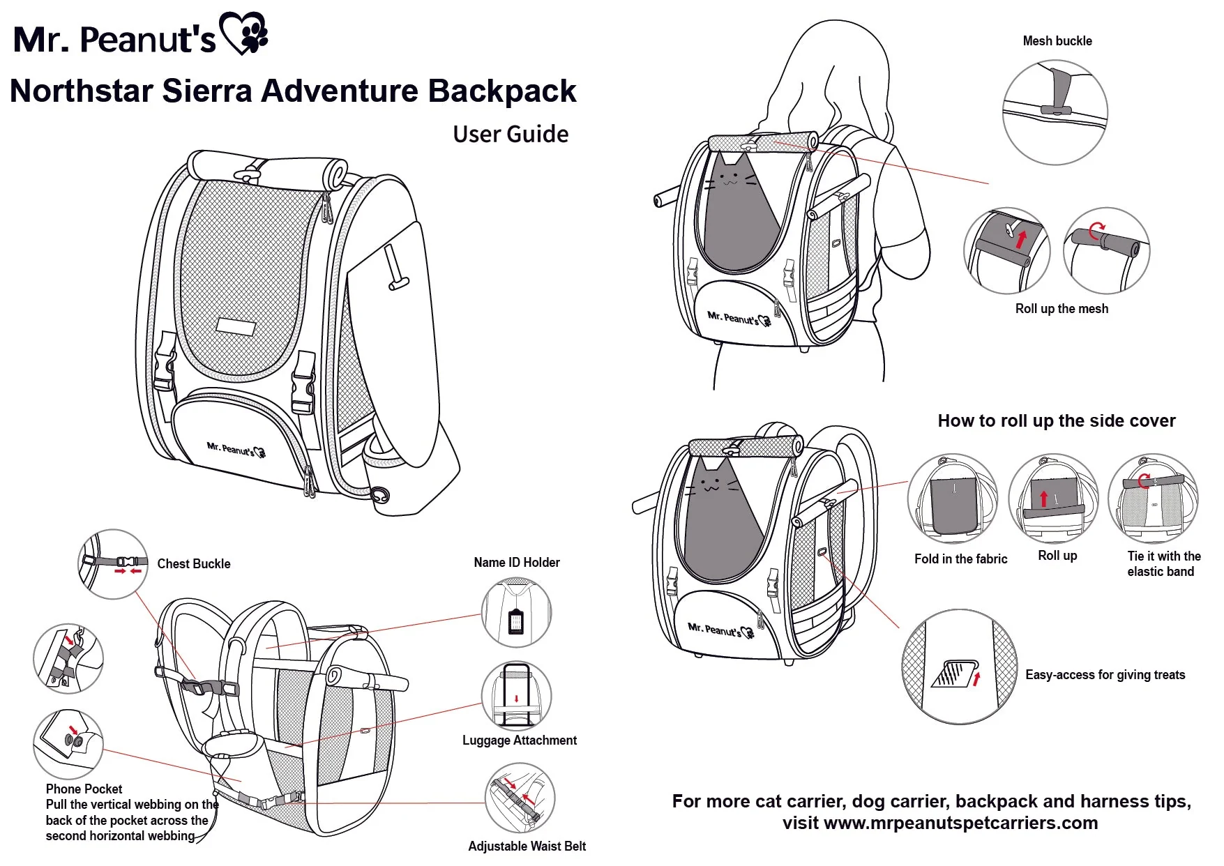 Mr. Peanut’s Northstar Sierra Adventure Pet Backpack – Airline Compliant Cat, Puppy & Bunny Carrier - Image 21