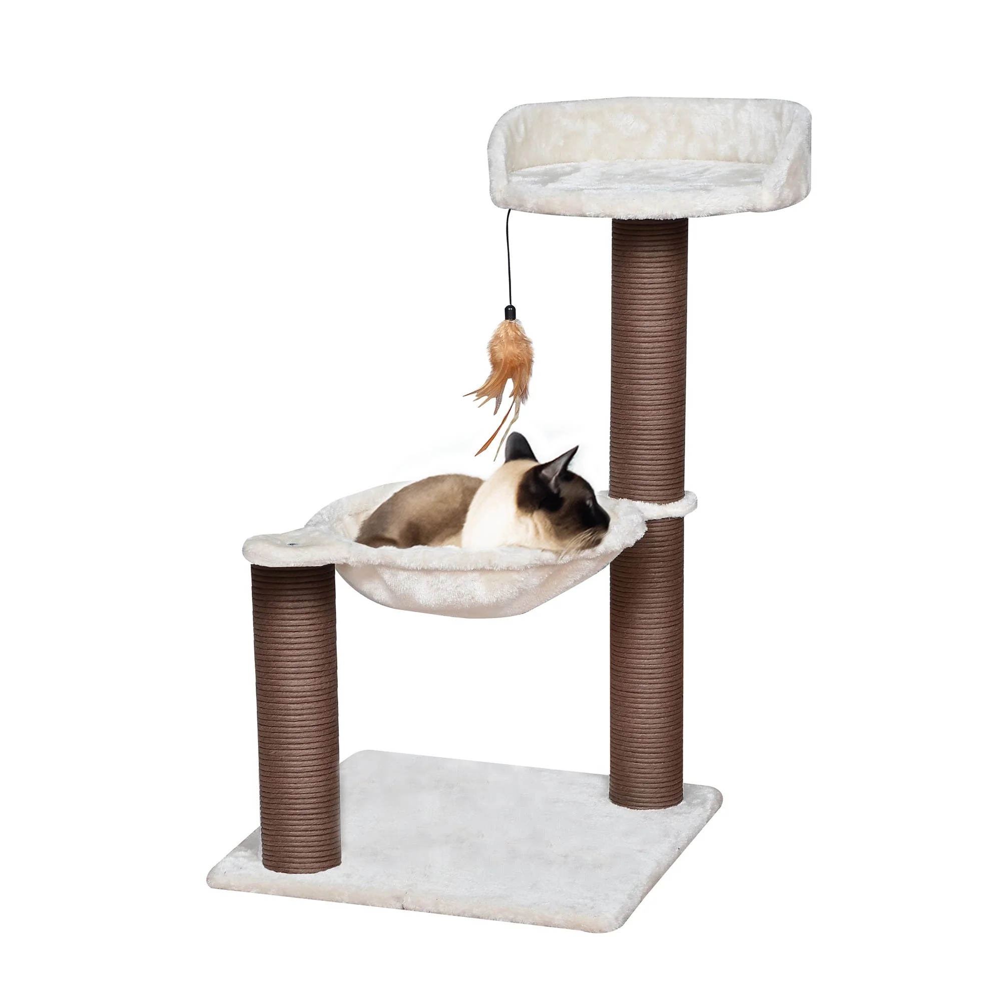 Catry Nirvana Cat Tree with Cat Hammock and Feather Toy