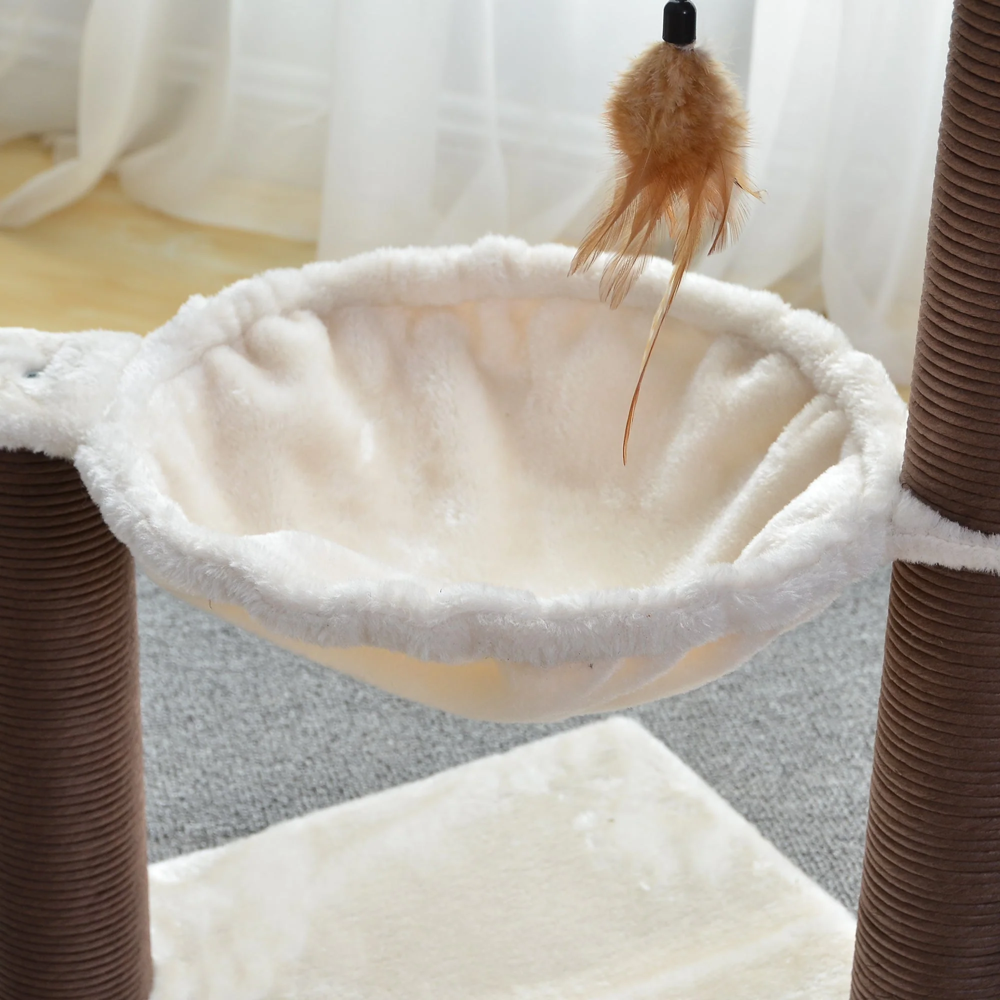 Catry Nirvana Cat Tree with Cat Hammock and Feather Toy - Image 2