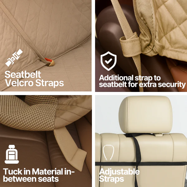 Formosa Covers Pet Single Car Seat Cover with Floor Coverage Taupe - Image 3
