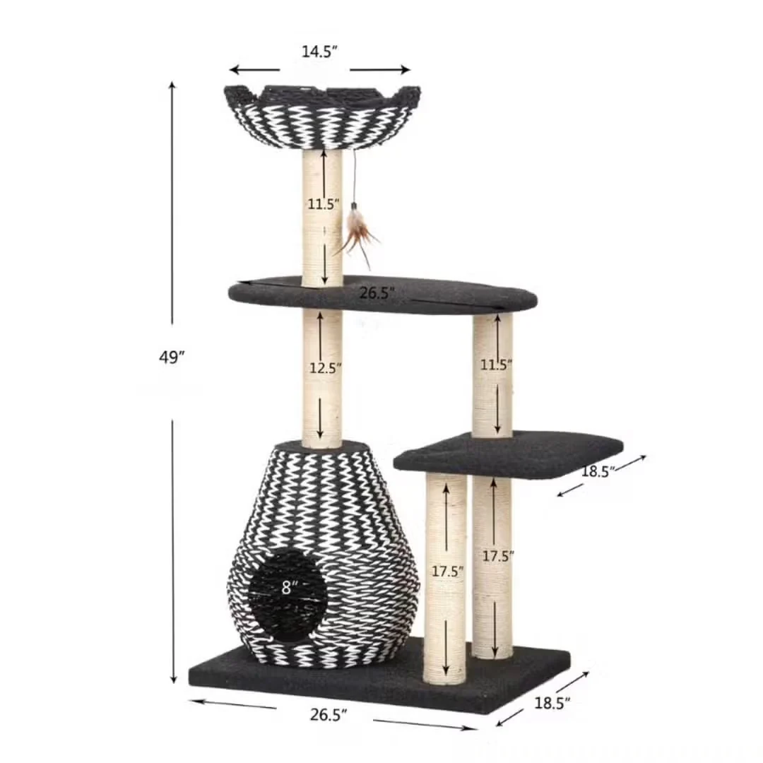 PetPals Ace - Natural, Sustainable Handwoven Cat Tree - Image 3