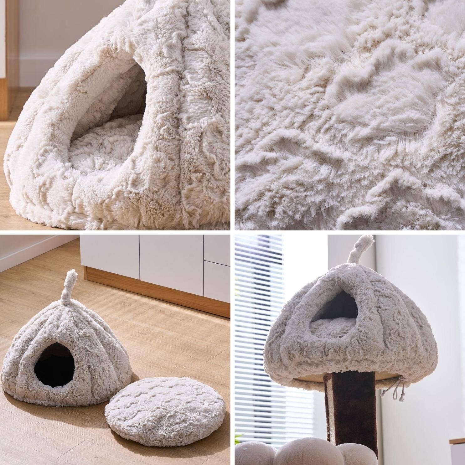 PetPals Anxiety Calming Cat Bed - Rose Hut - Image 4