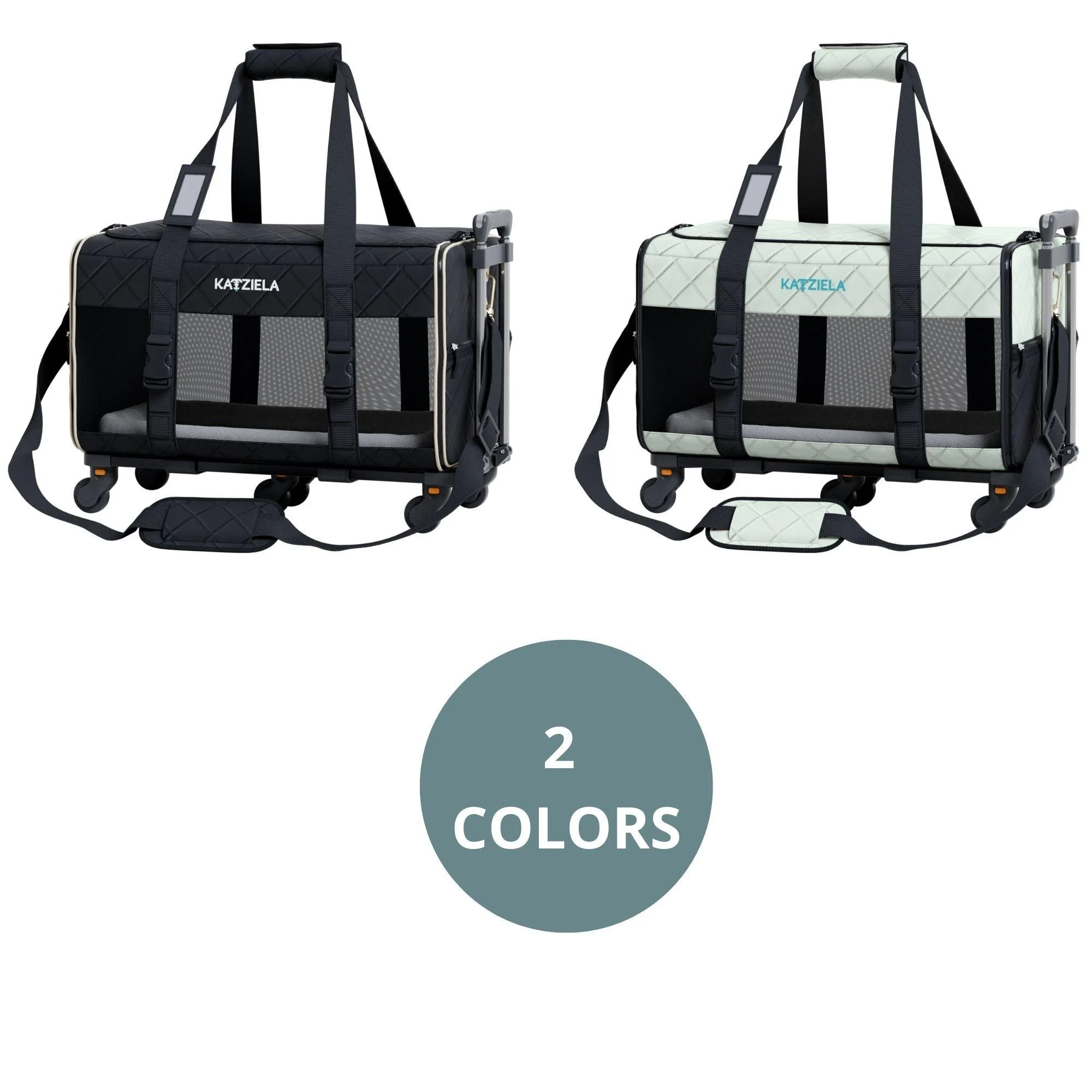 Quilted Chariot Pet Carrier With Removable Wheels and Telescopic Handle - Image 2