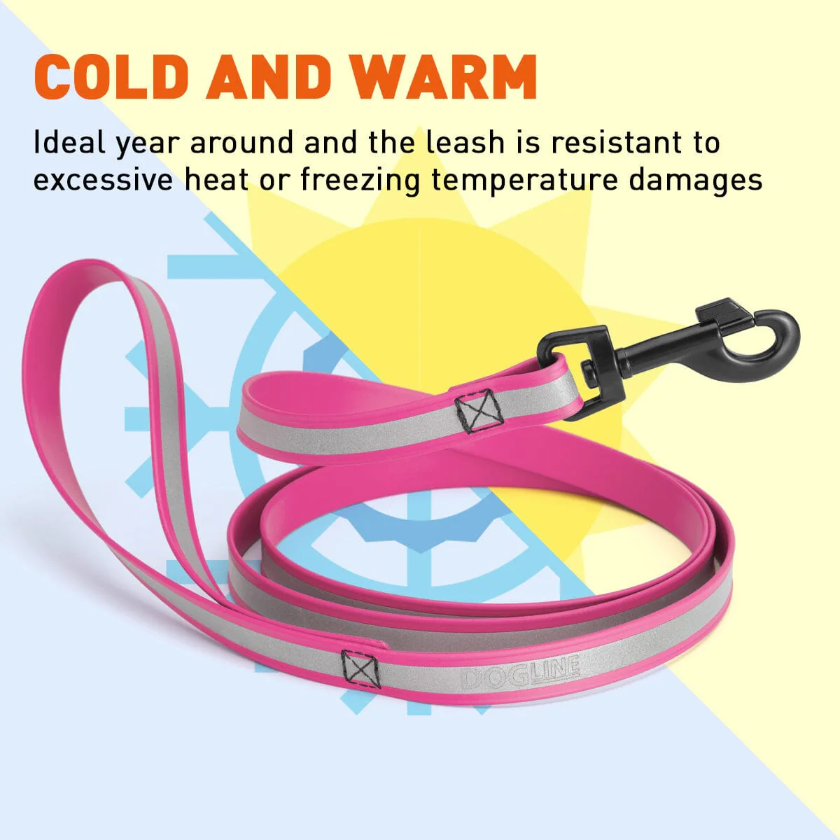 Reflective Biothane Dog Leash with Black Hardware - Image 6