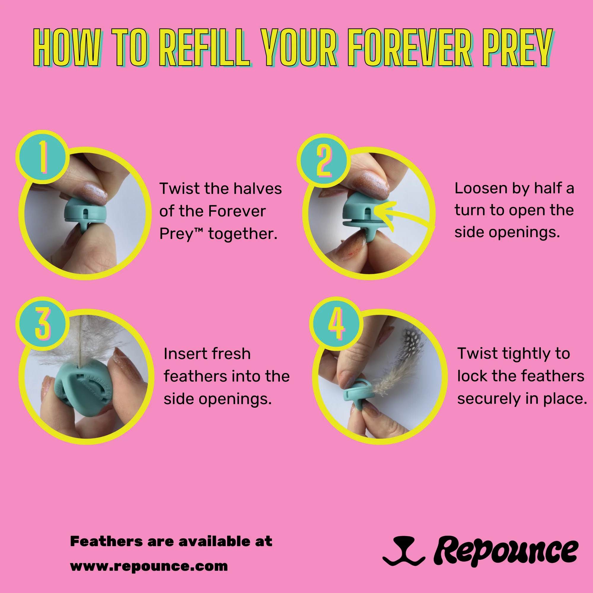 Repounce Forever Prey™ - World's First Refillable Feather Toy - Image 6