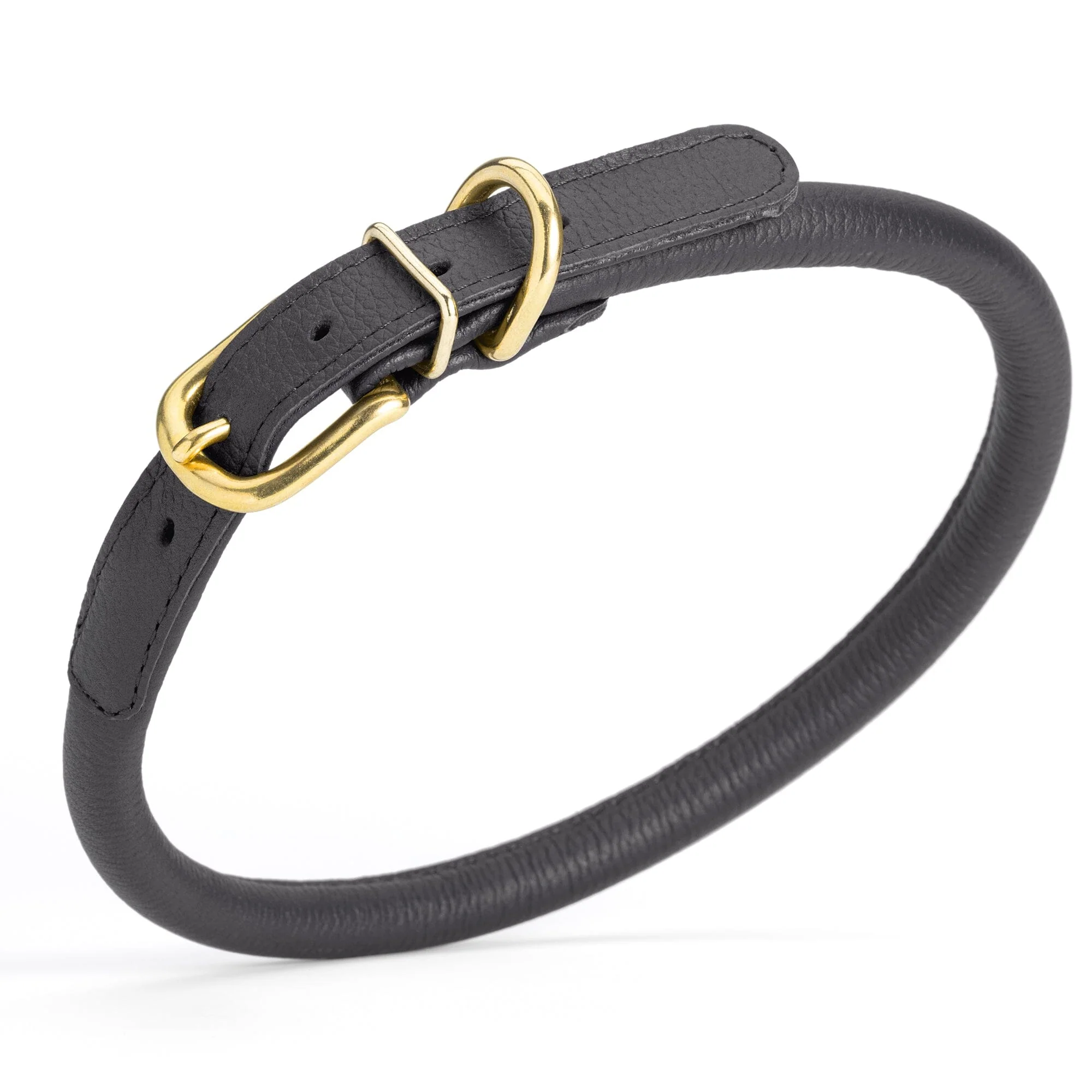 Soft Rolled Leather Dog Collar with Brass Hardware - Image 32