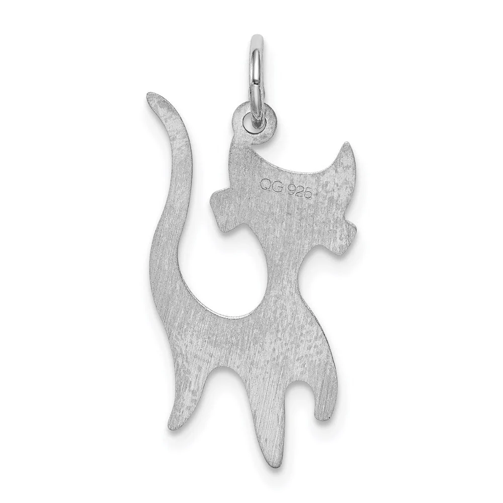 Sterling Silver Whimsical Cat Charm or Pendant - Image 3