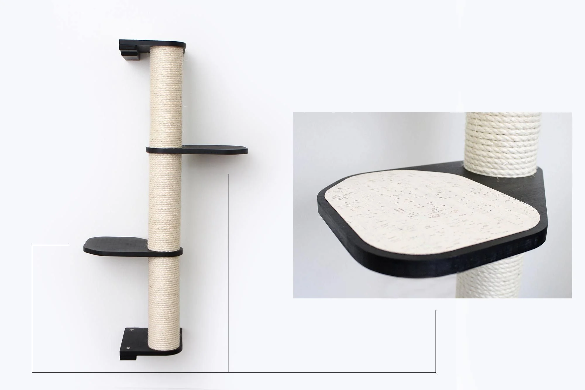 Catastrophic Creations Wall Mounted Cat Climbing Pole - Sisal - Image 46